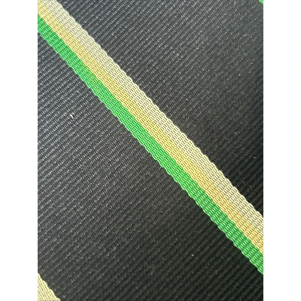 vintage Bill Blass Lyttons Chicago Silk Regimental Tie Navy Green FLAWED AS-IS